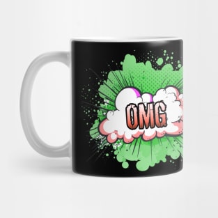 OMG - Trendy Gamer - Cute Sarcastic Slang Text - 8-Bit Graphic Typography - Christmas Mug